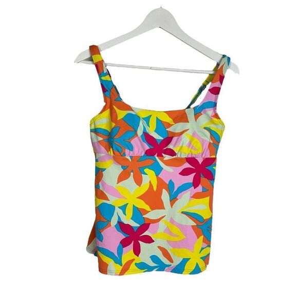 Lands End Women's size 6 Square Neck Underwire Tankini Swimsuit Top - Picture 2 of 8